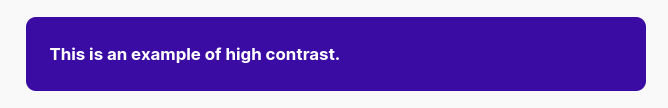 example of high contrast with no warning
